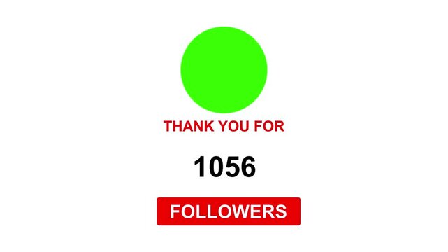 Thank you for 2000 followers. Celebrate with your fans ,Congratulations Social media 2k followers counting notification icon animation on alpha channel, Incoming followers counting notification.