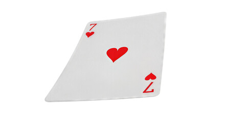Obraz premium Seven of Hearts Playing Card Isolated on transparent background Gambling Game Concept Casino Deck Card Detail Single Card Symbol with Red Suit Detail for Poker