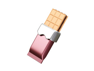 Chocolate Wafer Bar with Pink Wrapper icon 3d render illustration