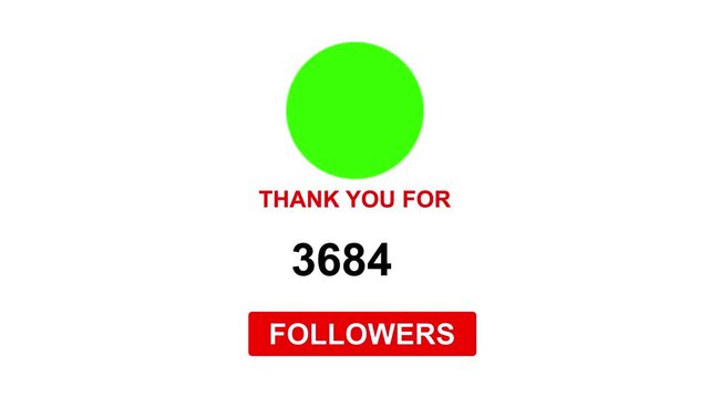 Thank you for 7000 followers. Celebrate with your fans ,Congratulations Social media 7k followers counting notification icon animation on alpha channel, Incoming followers counting notification.