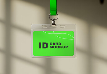 ID Card Mockup With Lanyard