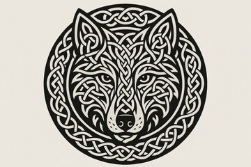 Obraz premium Celtic Wolf Mandala simple 
