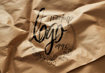 Kraft Paper Logo Mockup with Glossy Ink Stamp Effect