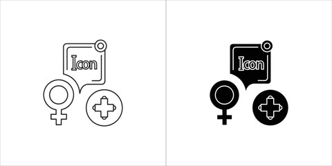 Female gender add icon for medical or health