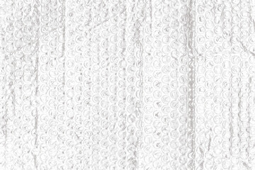 Closeup of a white bubble wrap texture with soft shadows isolated on transparent background