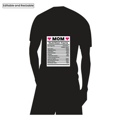 Mom Nutritional Facts Shirt, Funny Women Nutrition T-Shirt, Mother Nutrition Facts