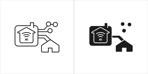 Smart home system icon remote control vector