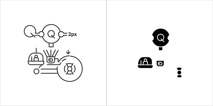 Quantum machine learning pipeline icon