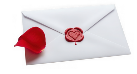 Love letter with heart wax seal