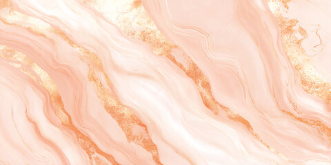 Luxurious Pink Marble Texture with Golden Veins Abstract Alcohol Ink and Gold Leaf Background.