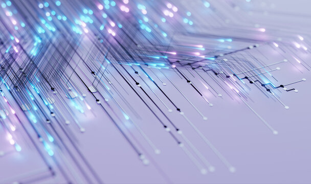 Motherboard and circuit background close up