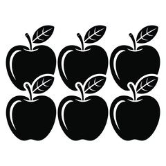 Set of apple fruit icons vector illustration on white background