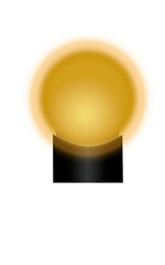 Glowing Yellow Bulb Light Effect on Transparent Background