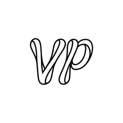 VP monogram logo design letter text name symbol monochrome logotype alphabet character simple logo