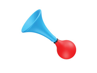 Blue and Red Squeeze Horn 3D Render illustration icon