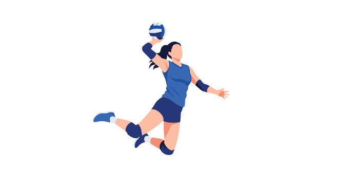 Dynamic volleyball athlete spiking the ball with power and grace, perfect for sports marketing campaigns and fitness promotions, energetic action shot - Powered by Adobe