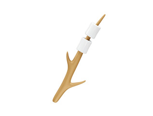 Marshmallows on a Roasting Stick 3d icon illustration