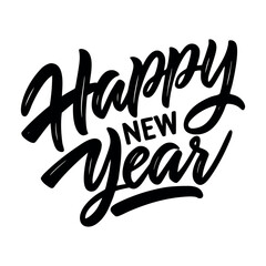 Silhouette brush typography happy new year clea.