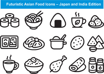 Futuristic Asian Food Icons ?...
