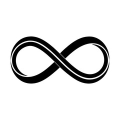 Minimal Infinity Loop Icon on White Background.