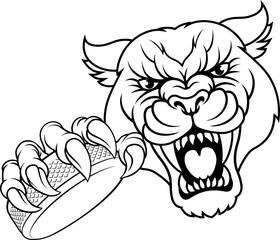 Panther Leopard Cougar Wildcat Hockey Team Mascot