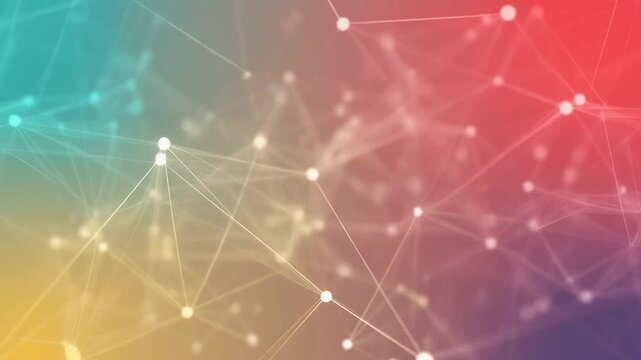 Abstract Network Connection Background with Colorful Gradient. HD 1080