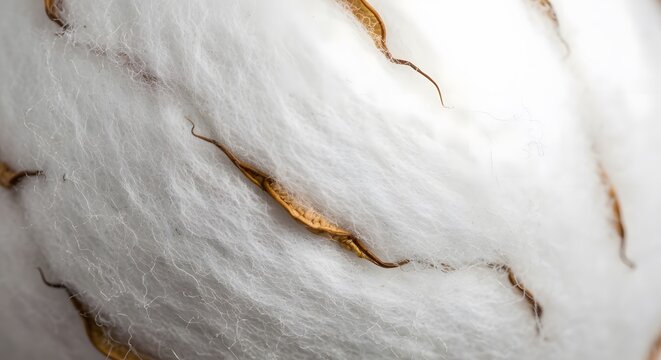 Close-up of natural cotton fibers