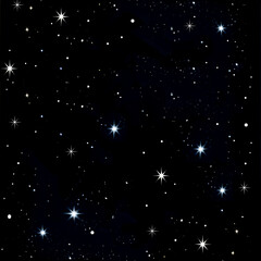 Black Night Starry Sky Background