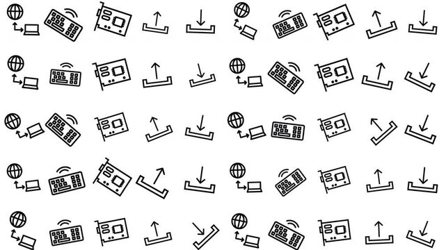 Seamless Pattern of Vintage Cameras and Photography Equipment Icon Set on White Background, Graphic Design, Flat View, Creative Concept