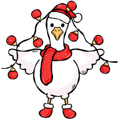 Christmas Silly Goose, Festive Goose with Christmas Lights