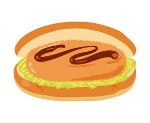 コロッケパンのイラスト