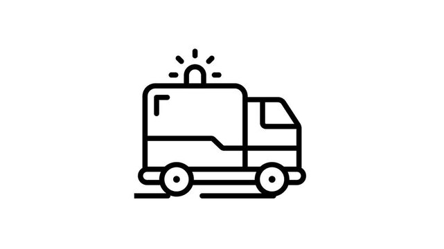 Ready to use outline style animated icon of ambulance