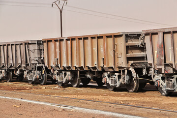 Mauritania Desert train, Train du Desert, The vintage train in Sahara desert, that crosses between Zouerate and Nouadhibou.