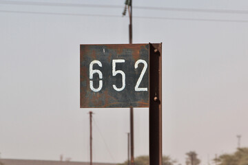 Railway station of Zouerate. Mauritania Desert train, Train du Desert, The vintage train in Sahara desert, that crosses between Zouerate and Nouadhibou.