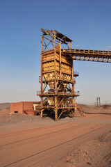 Railway station of Zouerate. Mauritania Desert train, Train du Desert, The vintage train in Sahara desert, that crosses between Zouerate and Nouadhibou.
