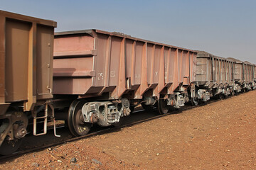 Mauritania Desert train, Train du Desert, The vintage train in Sahara desert, that crosses between Zouerate and Nouadhibou.