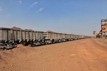 Mauritania Desert train, Train du Desert, The vintage train in Sahara desert, that crosses between Zouerate and Nouadhibou.
