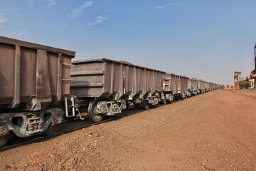 Mauritania Desert train, Train du Desert, The vintage train in Sahara desert, that crosses between Zouerate and Nouadhibou.