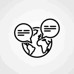 Vector illustration of worldwide communication concept with speech bubbles