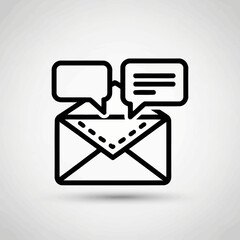 Vector illustration of email marketing concept with speech bubbles