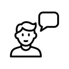 Vector illustration of man with speech bubble in vector illustration