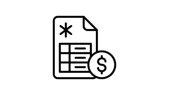 Get this handy line style animated icon of pharmacy receipt
