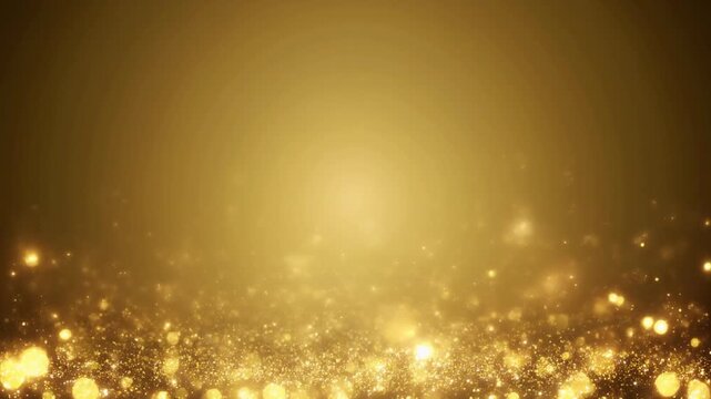 【豪華な背景動画素材】きらめく金色の粒子が舞う、幻想的で華やかなパーティクル背景