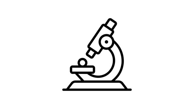 Get this amazing line style animated icon of lab microscope research