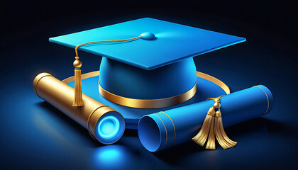 Graduation Cap and Diploma: Academic Achievement