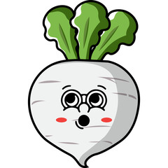 Cute Cartoon Radish Illustration