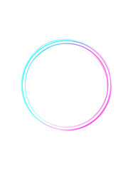Glowing Neon Light Circle, Isolated on Transparent Background PNG