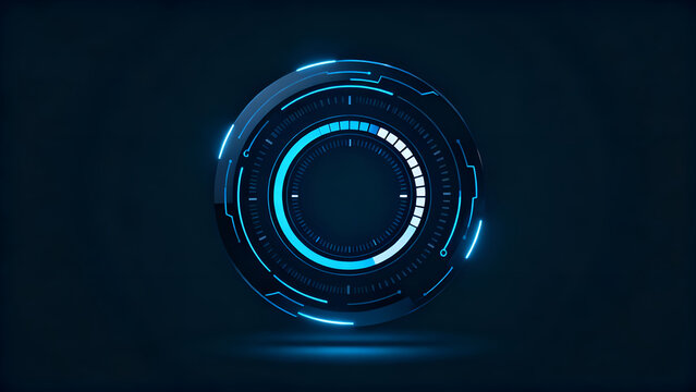 Futuristic Circular Interface Design with Glowing Accents