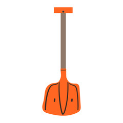 Snow shovel isolated on white background. Vector illustration. Efficient Tools Designed To Conquer Winter White snow .
