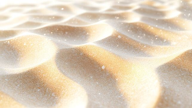 Close-up of sand dunes with smooth, wavy patterns and soft lighting - Powered by Adobe